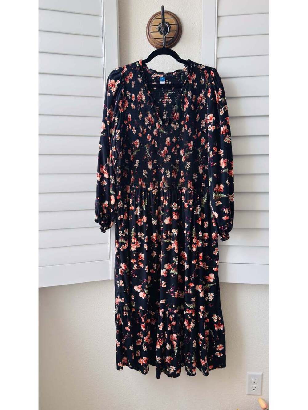 Old Navy Floral Smocked Tiered Midi Dress Size XXL